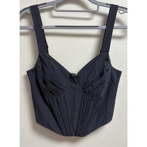 Pitaya Joelle Charcoal Corset Top Size M NWT Stretch Polin Zip Back Structured